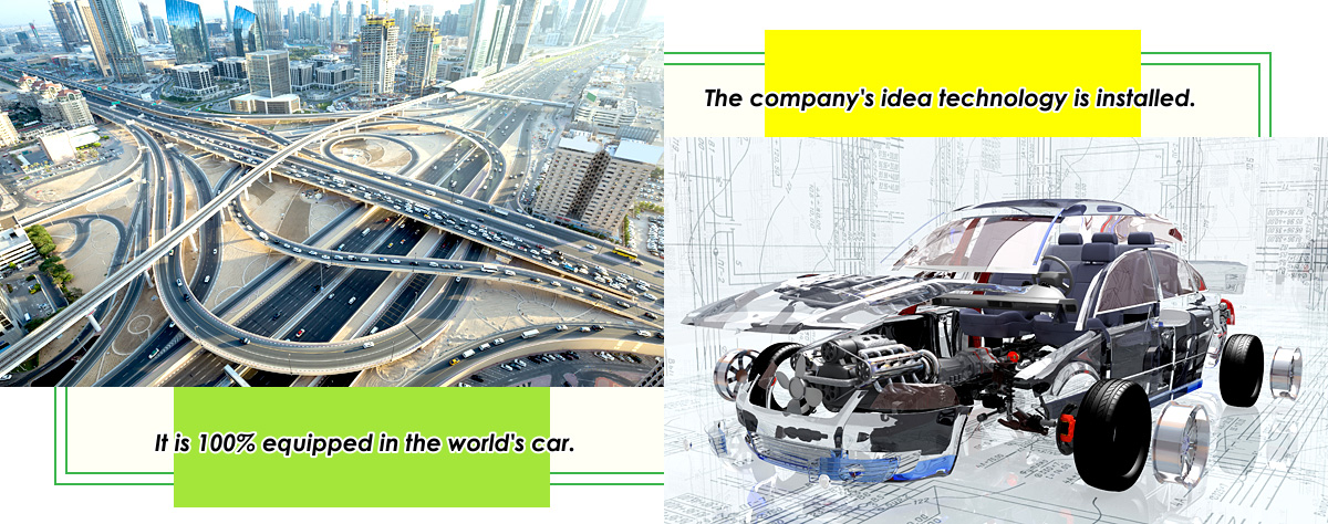 The company's idea technology is installed.It is 100% equipped in the world's car.